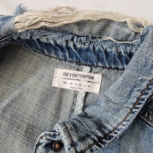 One Teaspoon Denim Braxton Playsuit Romper Sleeveless Distressed Size Medium - Picture 7 of 7